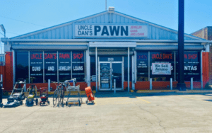 Uncle Dan's Pawn Garland location storefront on Dairy Road near Centerville and Broadway